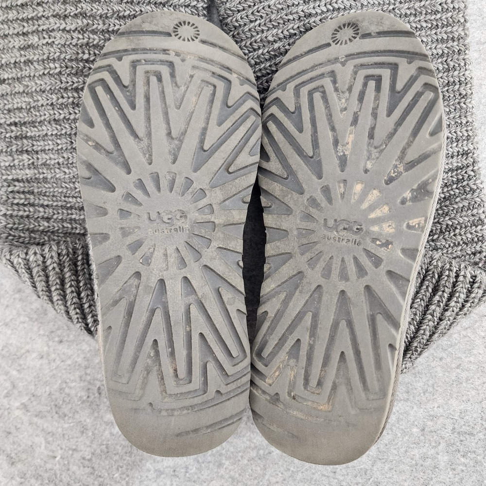 UGG Lattice Cardy Grey Knit Tall Sheepskin Lining Boots Womens 7 5819 - Picture 8 of 8